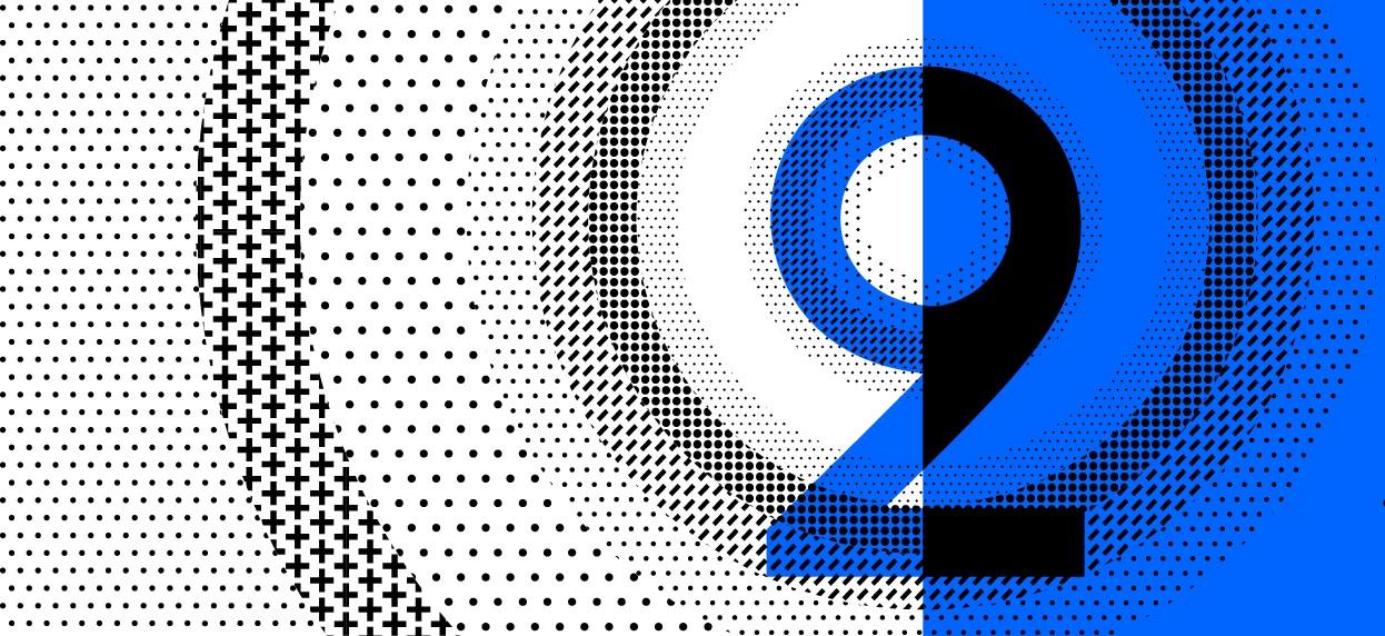 Graphic in black, white, and Villa Albertine blue with a 2 at the center for season 2 of Villa Albertine.