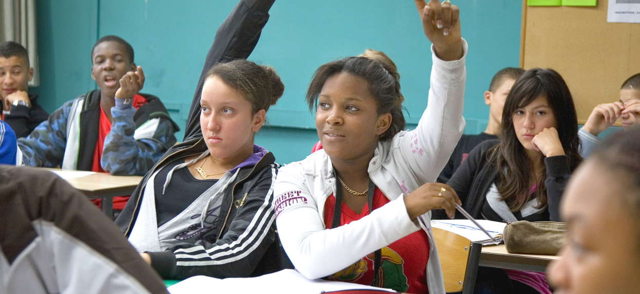Students in classroom in French movie The Class