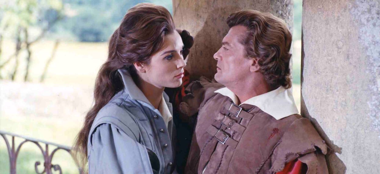 Jean Marais and Elsa Martinelli in the French movie Le Capitan
