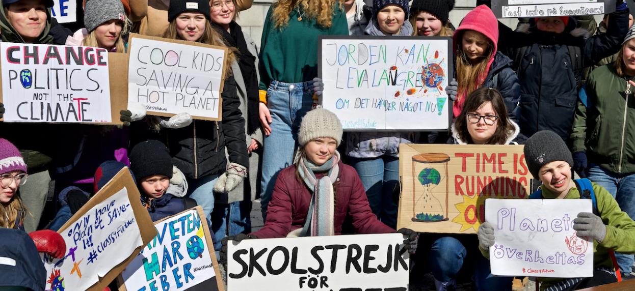 Greta Thunberg at a protest