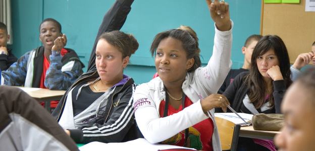 Students in class in the French film The Class